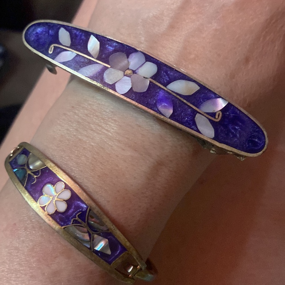 Alpaca Mexico Barrett 3.5L & Taxco Inlay Bangle 2.58”w